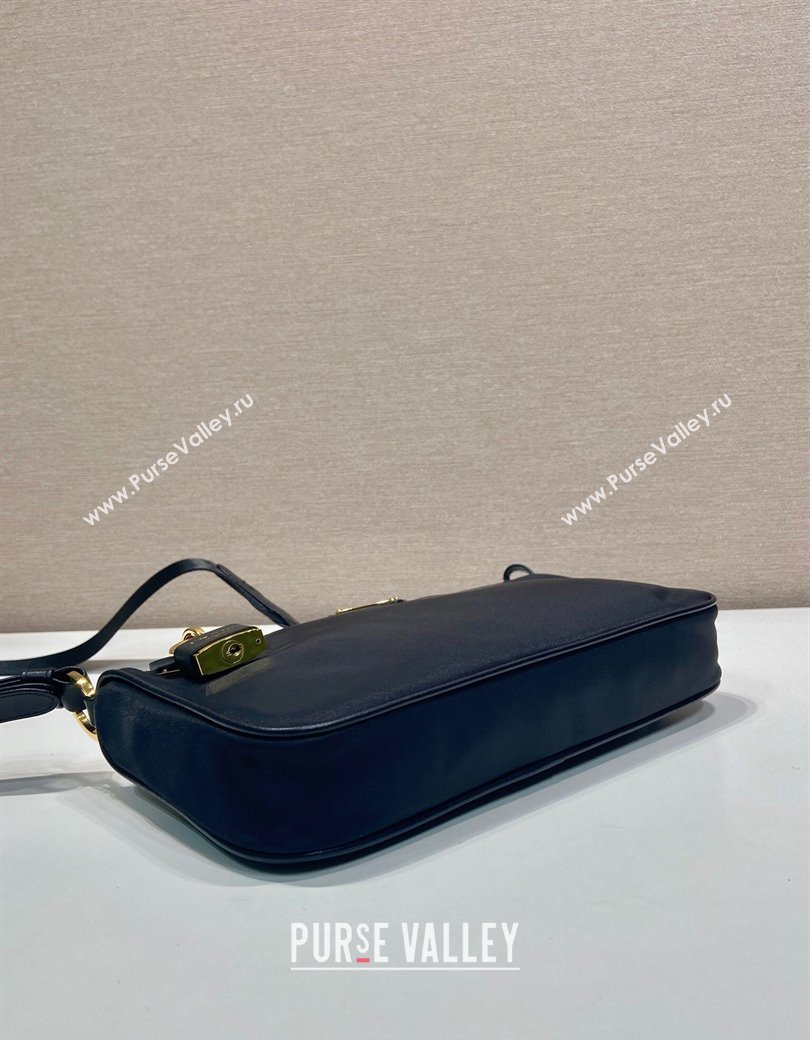 Prada Small Re-Nylon and leather shoulder bag Black 2025 1BC234 (YZ-250207032)