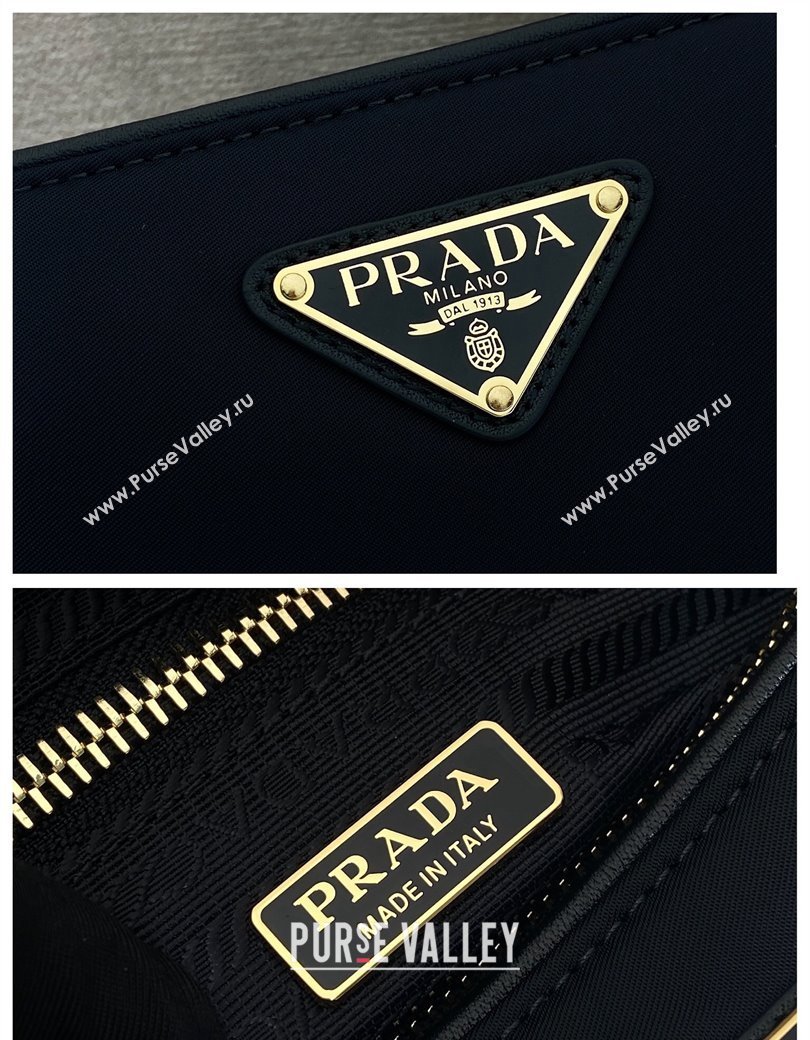 Prada Small Re-Nylon and leather shoulder bag Black 2025 1BC234 (YZ-250207032)