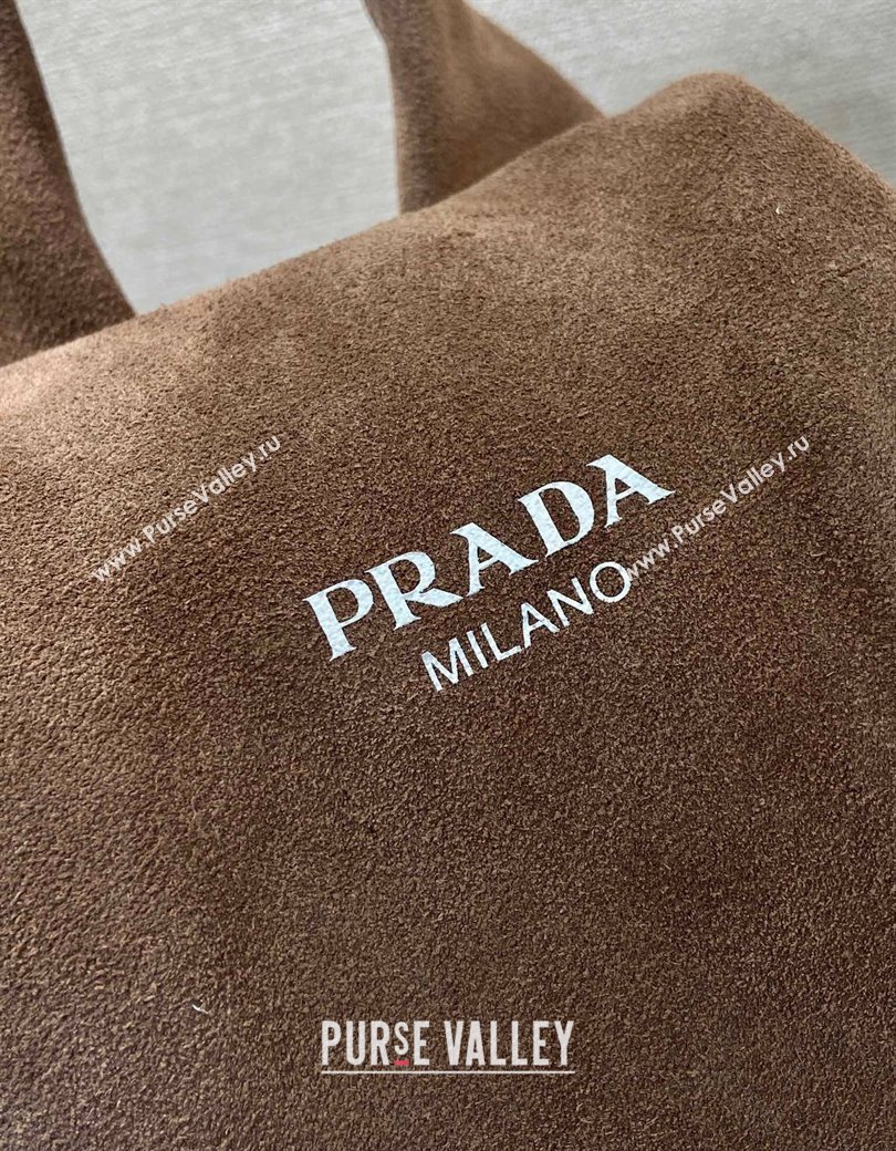 Prada Mens Suede backpack bag Coffee Brown 2025 2VZ114 (YZ-250207033)