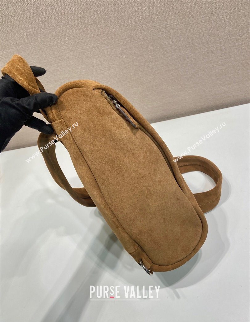 Prada Mens Suede backpack bag Light Brown 2025 2VZ114 (YZ-250207034)