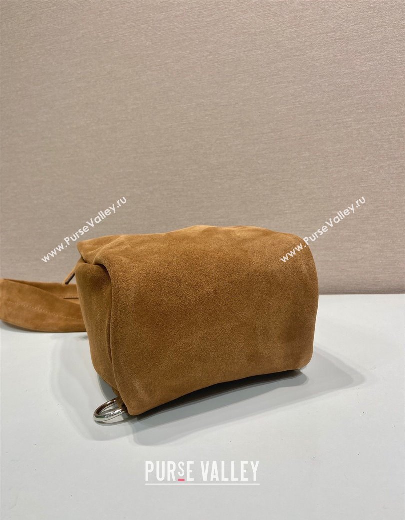 Prada Mens Suede backpack bag Light Brown 2025 2VZ114 (YZ-250207034)