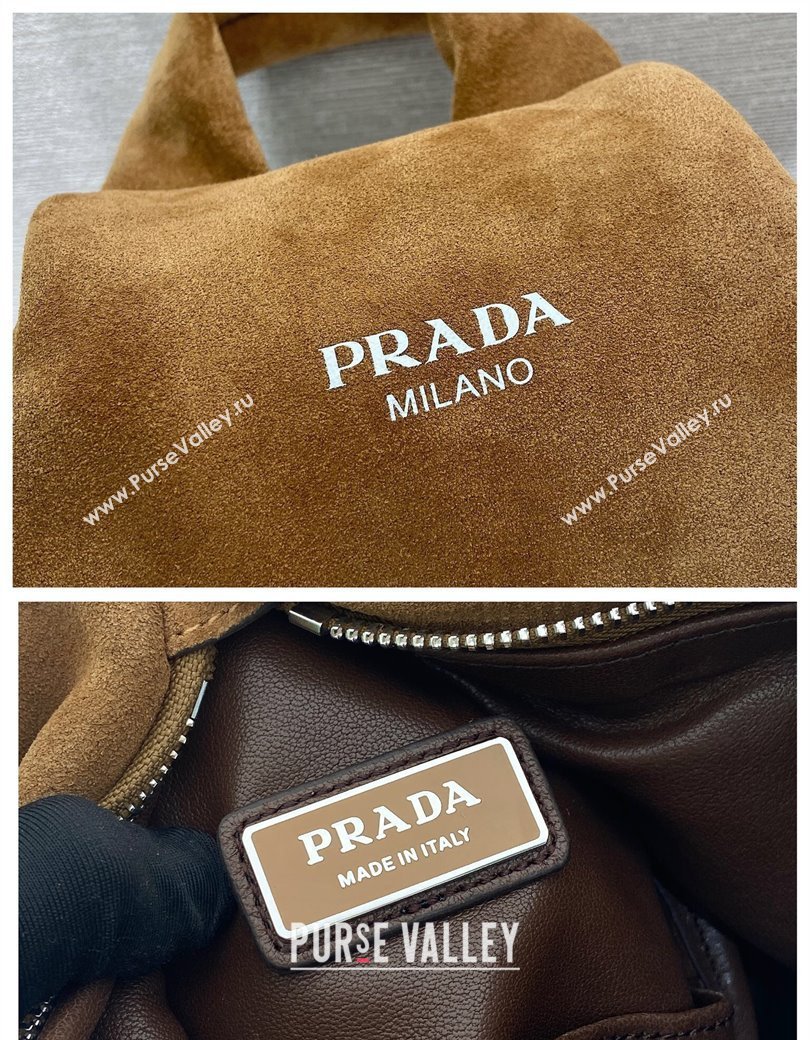 Prada Mens Suede backpack bag Light Brown 2025 2VZ114 (YZ-250207034)