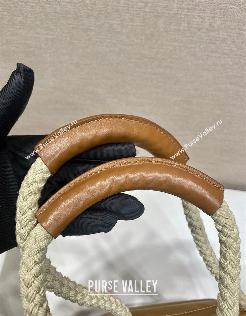 Prada Re-Nylon and Leather Bucket Bag Brown 2025 1BE082 (YZ-250207036)