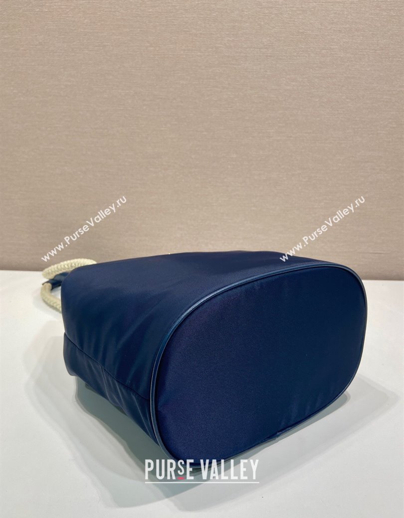 Prada Re-Nylon and Leather Bucket Bag Blue 2025 1BE082 (YZ-250207037)
