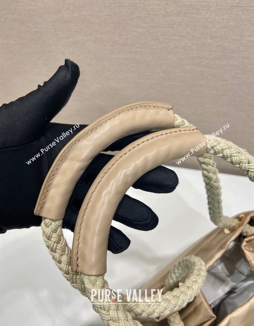 Prada Re-Nylon and Leather Bucket Bag Beige 2025 1BE082 (YZ-250207038)