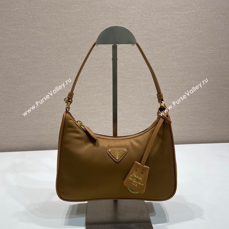 Prada Re-Edition 2005 Re-Nylon mini hobo bag 1NE204 Brandy Brown 2025 (YZ-250207041)