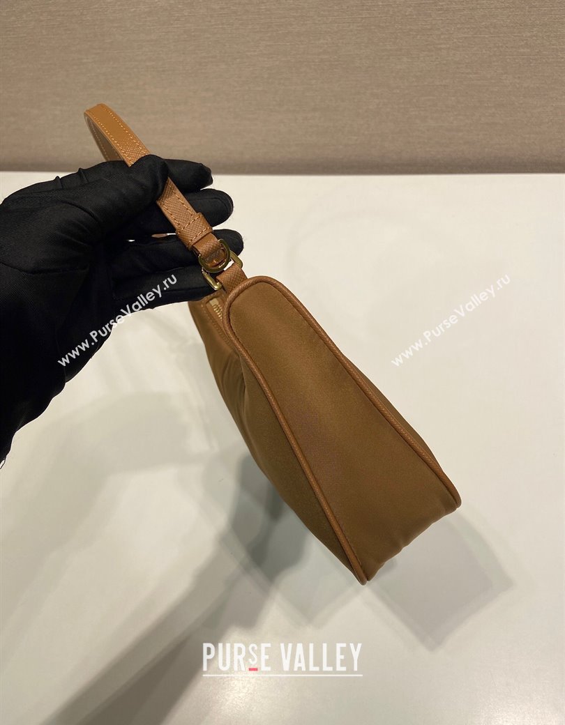 Prada Re-Edition 2005 Re-Nylon mini hobo bag 1NE204 Brandy Brown 2025 (YZ-250207041)