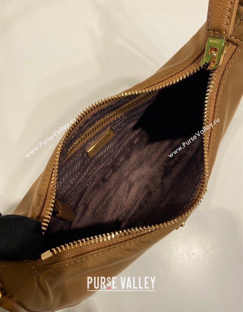 Prada Re-Edition 2005 Re-Nylon mini hobo bag 1NE204 Brandy Brown 2025 (YZ-250207041)