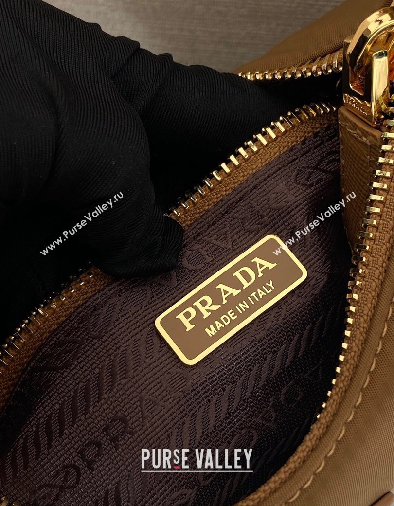 Prada Re-Edition 2005 Re-Nylon mini hobo bag 1NE204 Brandy Brown 2025 (YZ-250207041)