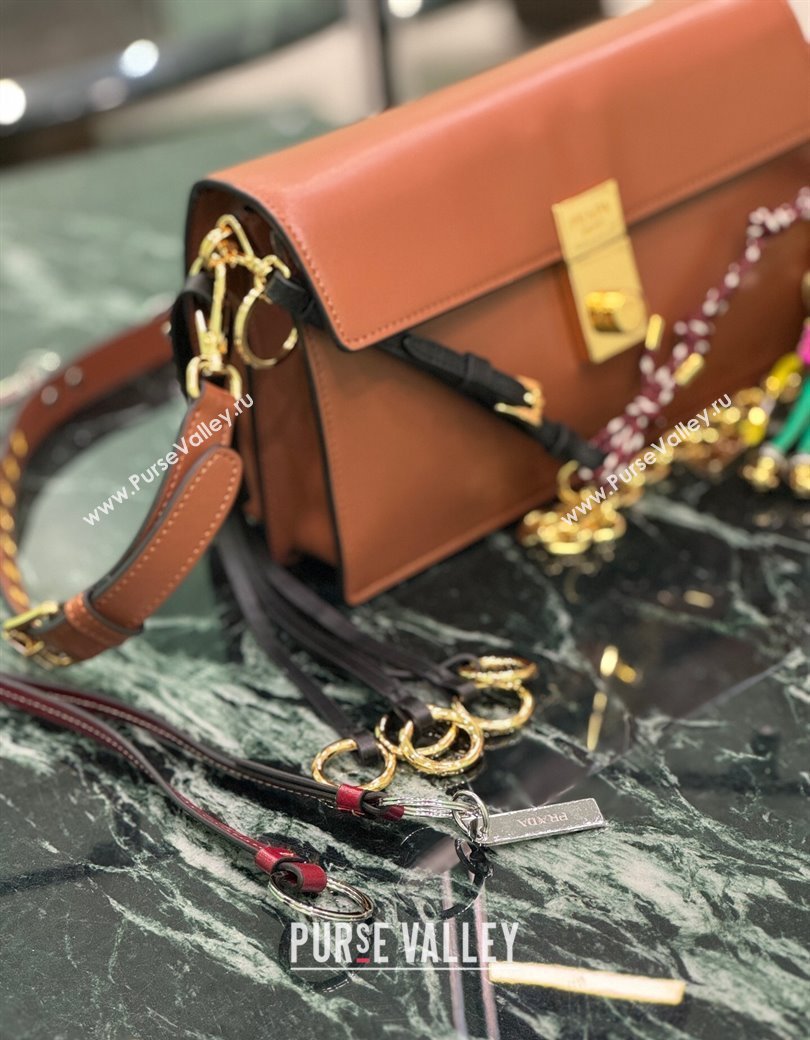 Prada Soft Sound small leather shoulder bag with charms Dark Brown 2025 1BD379 (YZ-250207050)