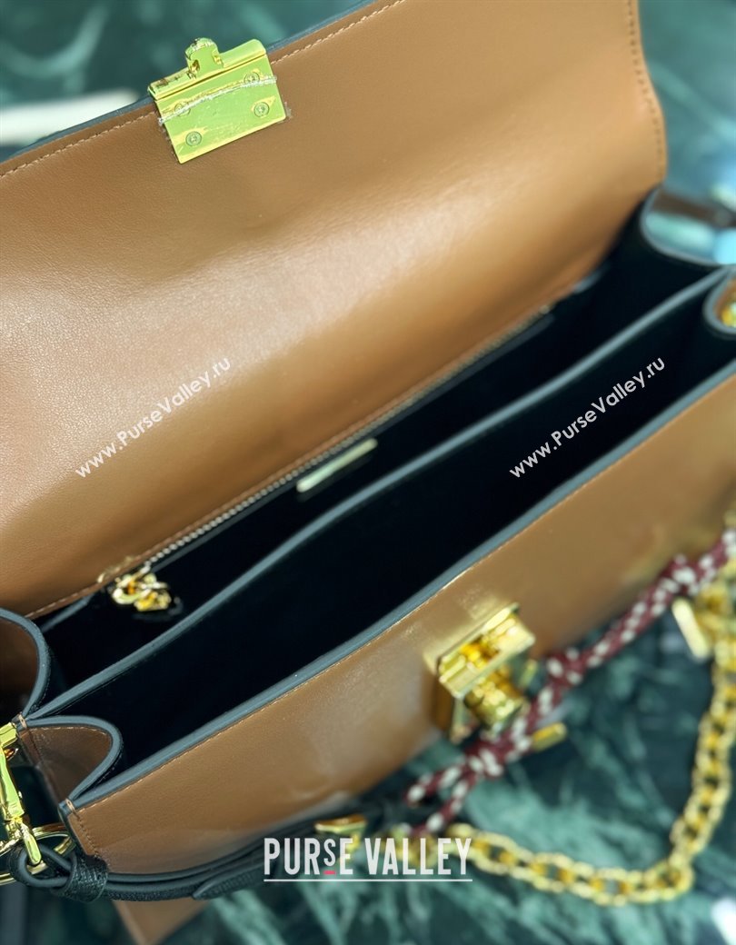 Prada Soft Sound small leather shoulder bag with charms Dark Brown 2025 1BD379 (YZ-250207050)