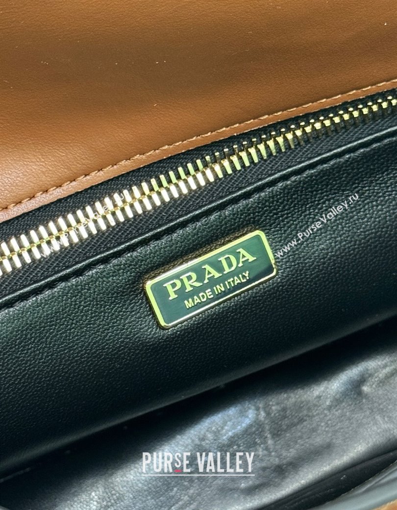 Prada Soft Sound small leather shoulder bag with charms Dark Brown 2025 1BD379 (YZ-250207050)