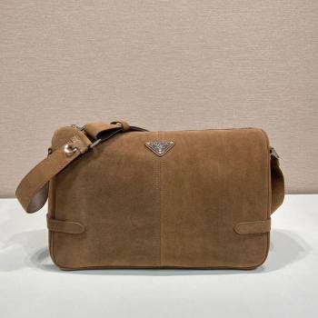 Prada Mens Suede shoulder bag Brown 2025 2VH187 (YZ-250207056)