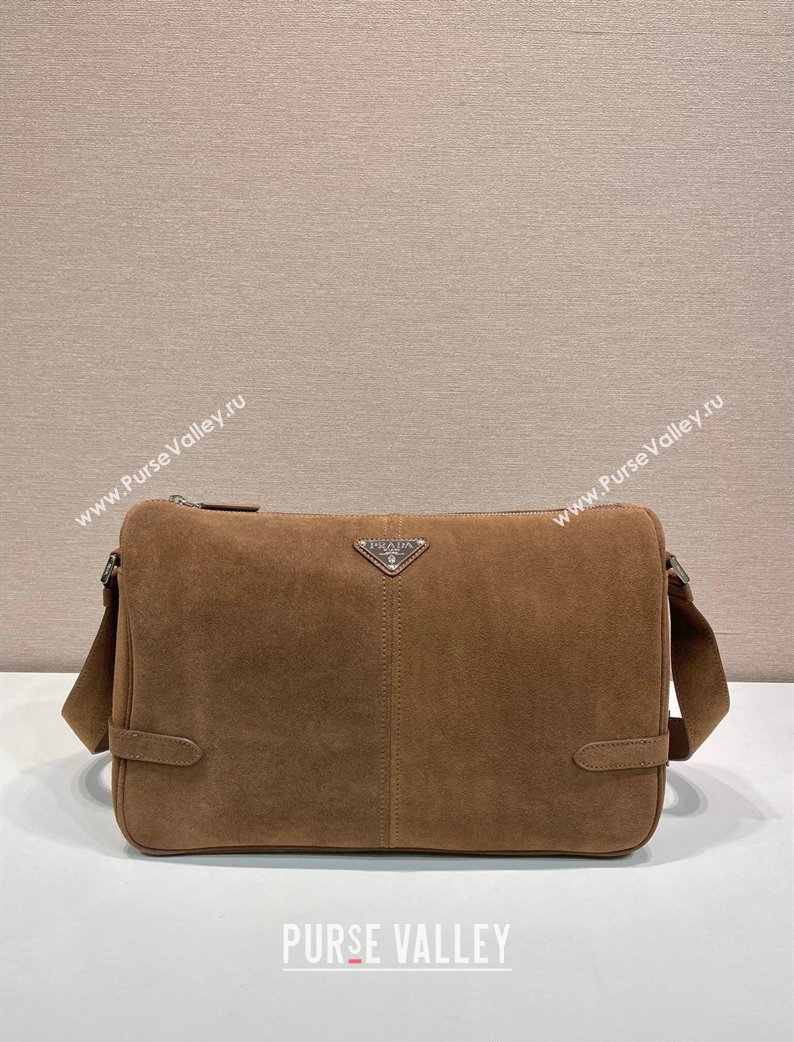 Prada Mens Suede shoulder bag Brown 2025 2VH187 (YZ-250207056)