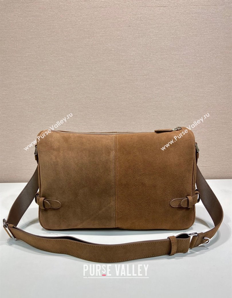 Prada Mens Suede shoulder bag Brown 2025 2VH187 (YZ-250207056)
