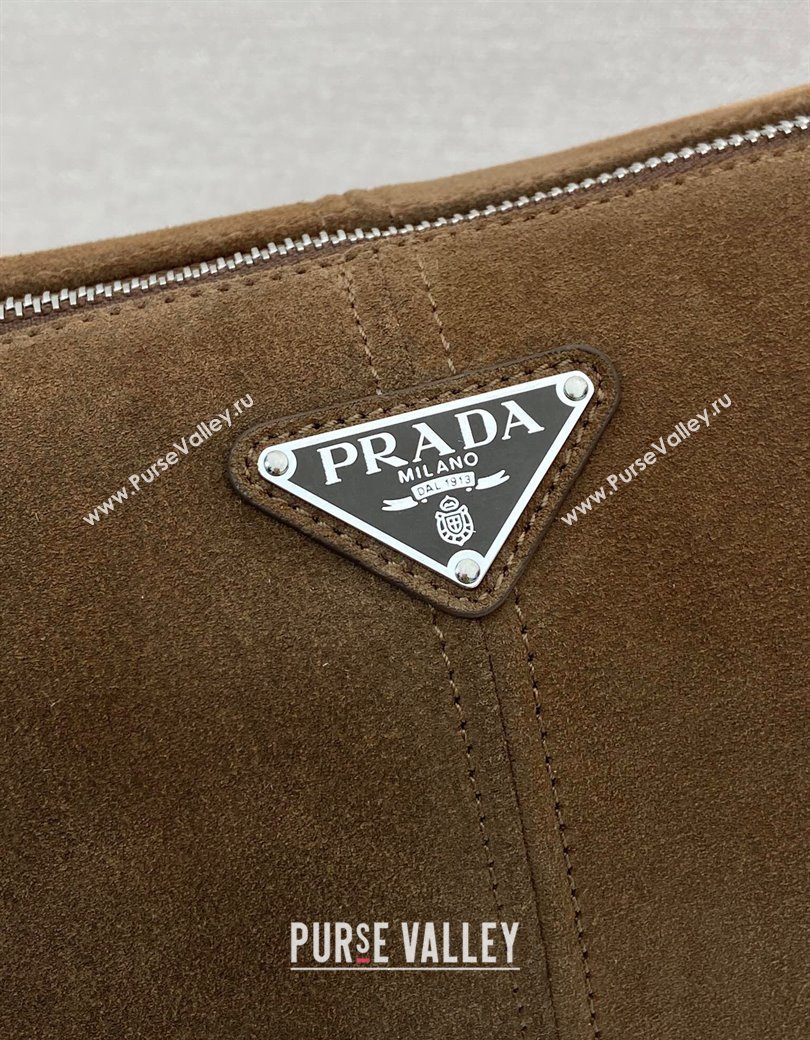 Prada Mens Suede shoulder bag Brown 2025 2VH187 (YZ-250207056)