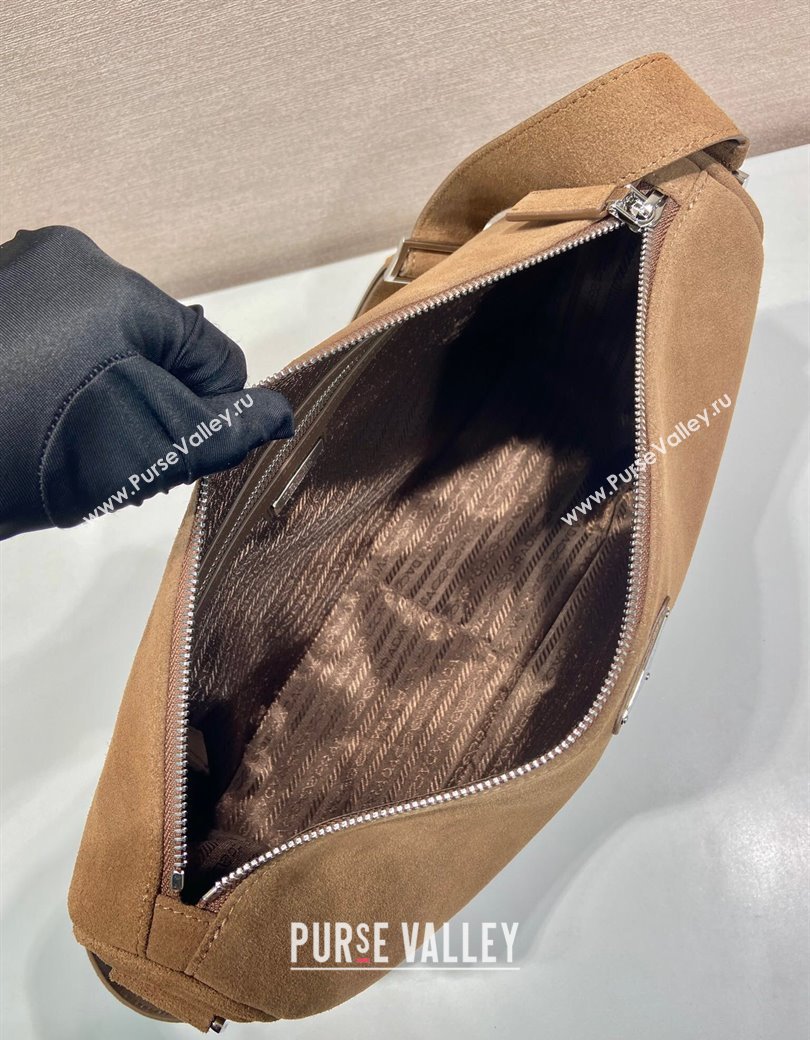 Prada Mens Suede shoulder bag Brown 2025 2VH187 (YZ-250207056)