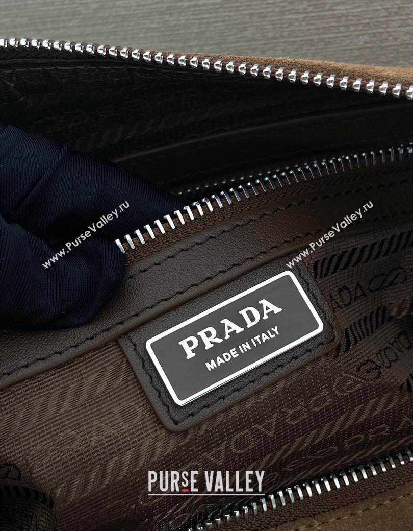 Prada Mens Suede shoulder bag Brown 2025 2VH187 (YZ-250207056)