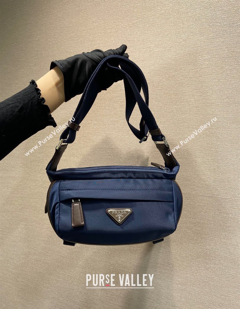 Prada Mens Re-Nylon and Saffiano leather shoulder bag Blue 2025 2VH171 (YZ-250207058)