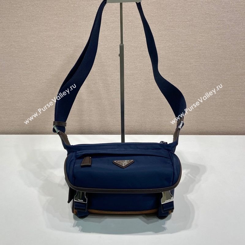 Prada Mens Re-Nylon and Saffiano leather shoulder bag Blue 2025 2VH171 (YZ-250207058)