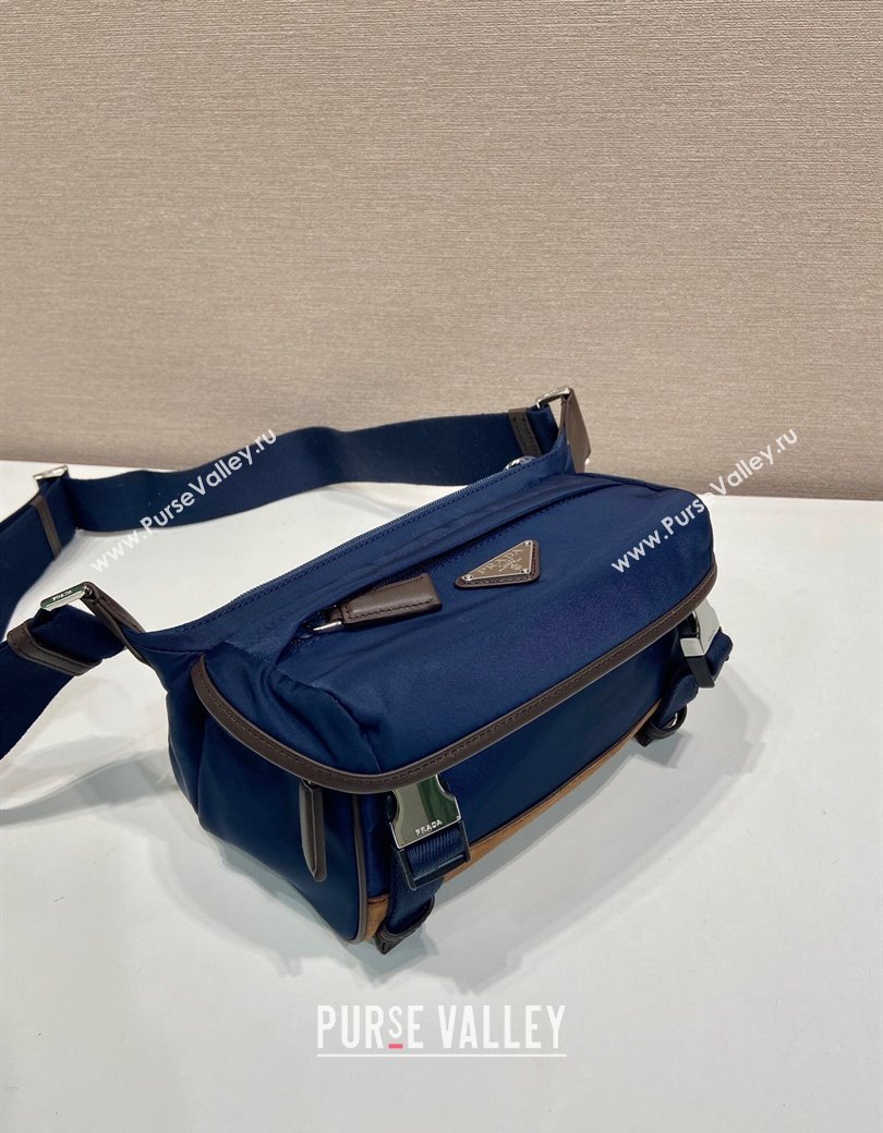 Prada Mens Re-Nylon and Saffiano leather shoulder bag Blue 2025 2VH171 (YZ-250207058)