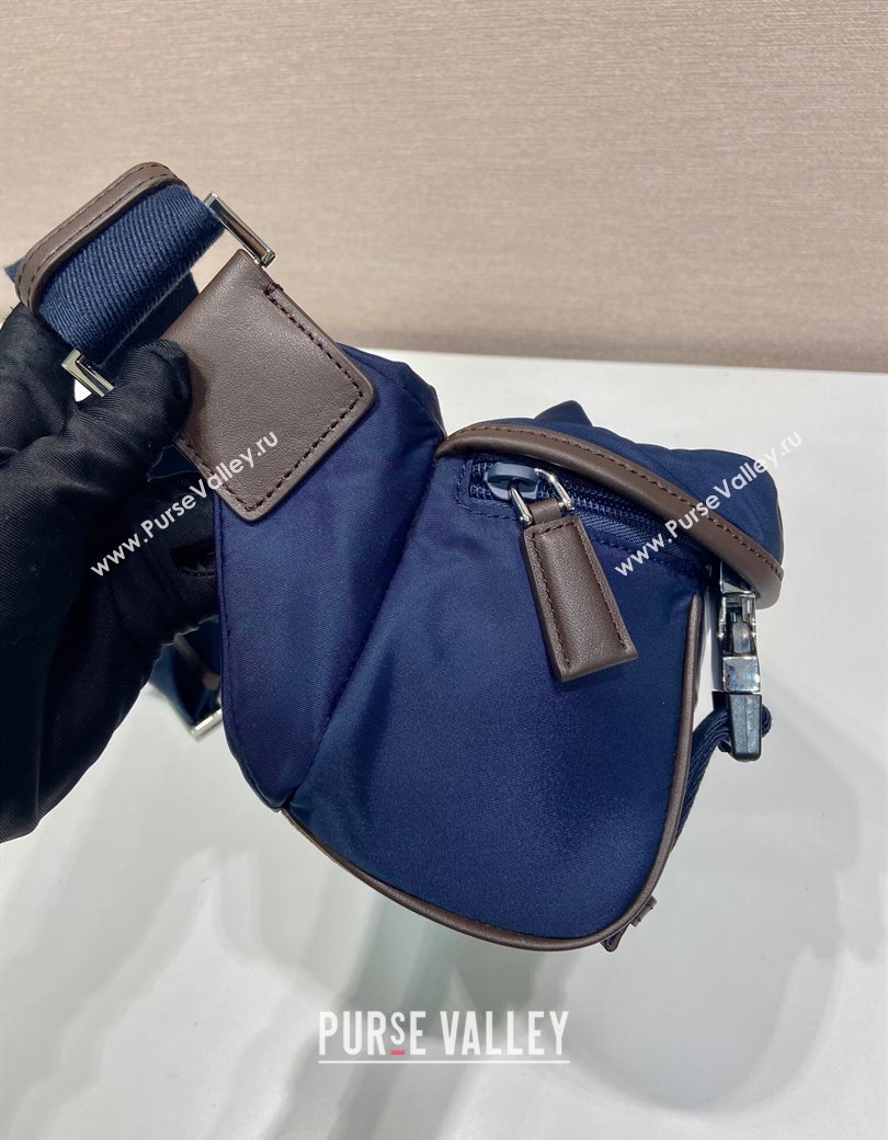 Prada Mens Re-Nylon and Saffiano leather shoulder bag Blue 2025 2VH171 (YZ-250207058)