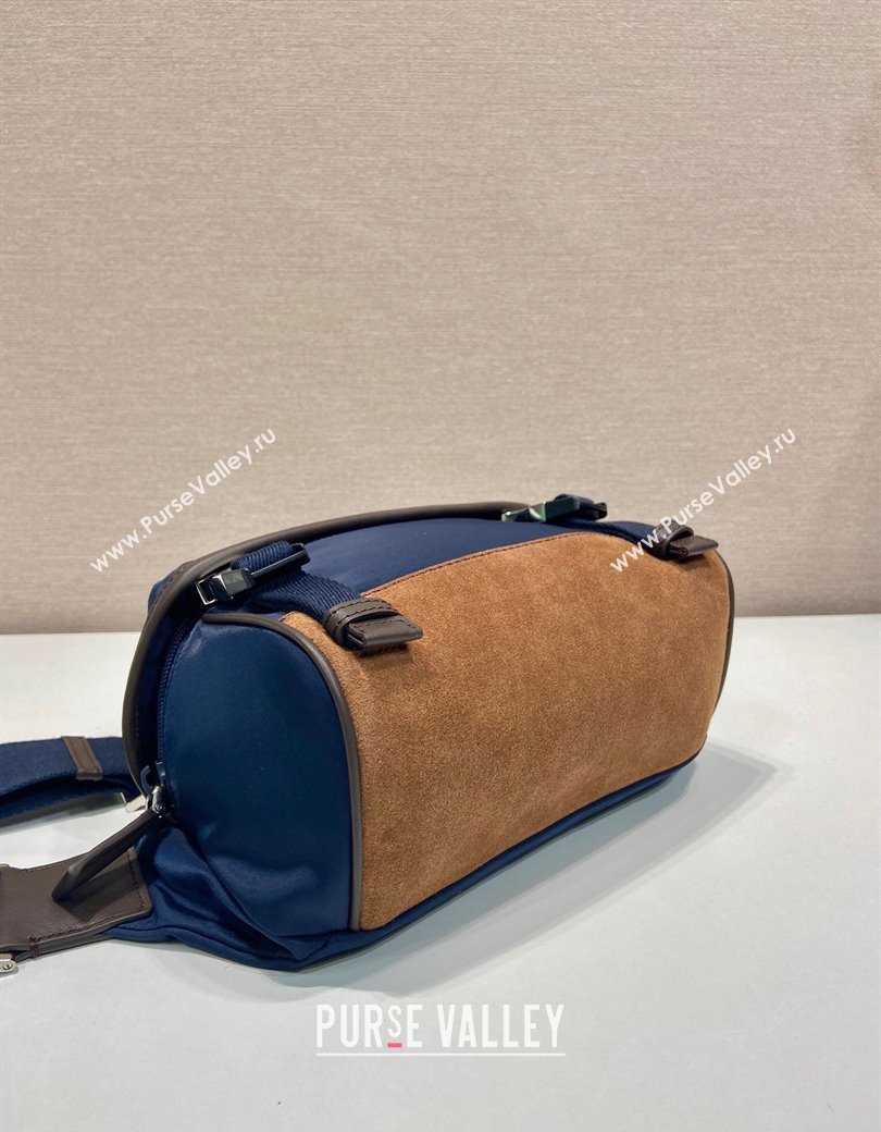 Prada Mens Re-Nylon and Saffiano leather shoulder bag Blue 2025 2VH171 (YZ-250207058)