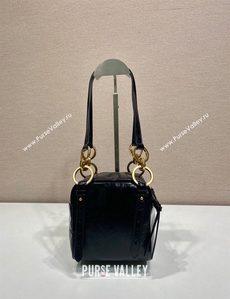 Prada Dangle oil leather top-handle mini-bag Black 2025 1BB137 (YZ-250207013)