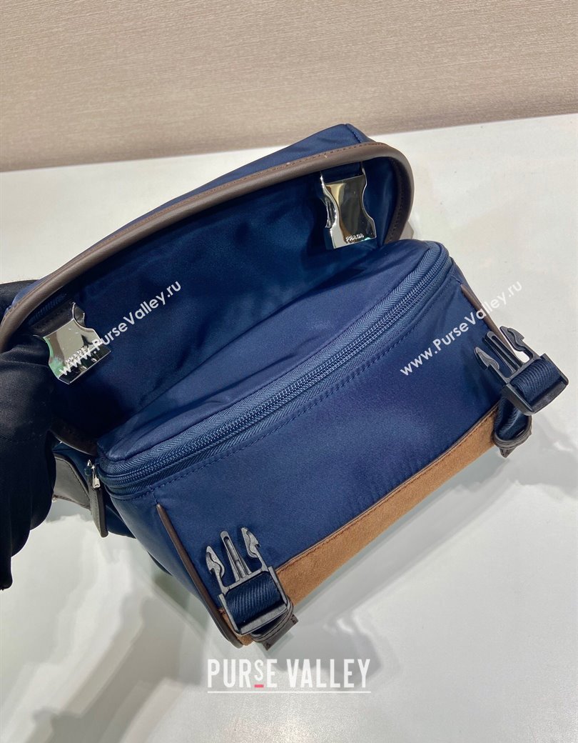 Prada Mens Re-Nylon and Saffiano leather shoulder bag Blue 2025 2VH171 (YZ-250207058)