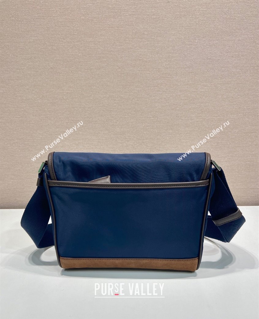 Prada Mens Re-Nylon and leather shoulder bag 2VD066 Blue 2025 (YZ-250207059)