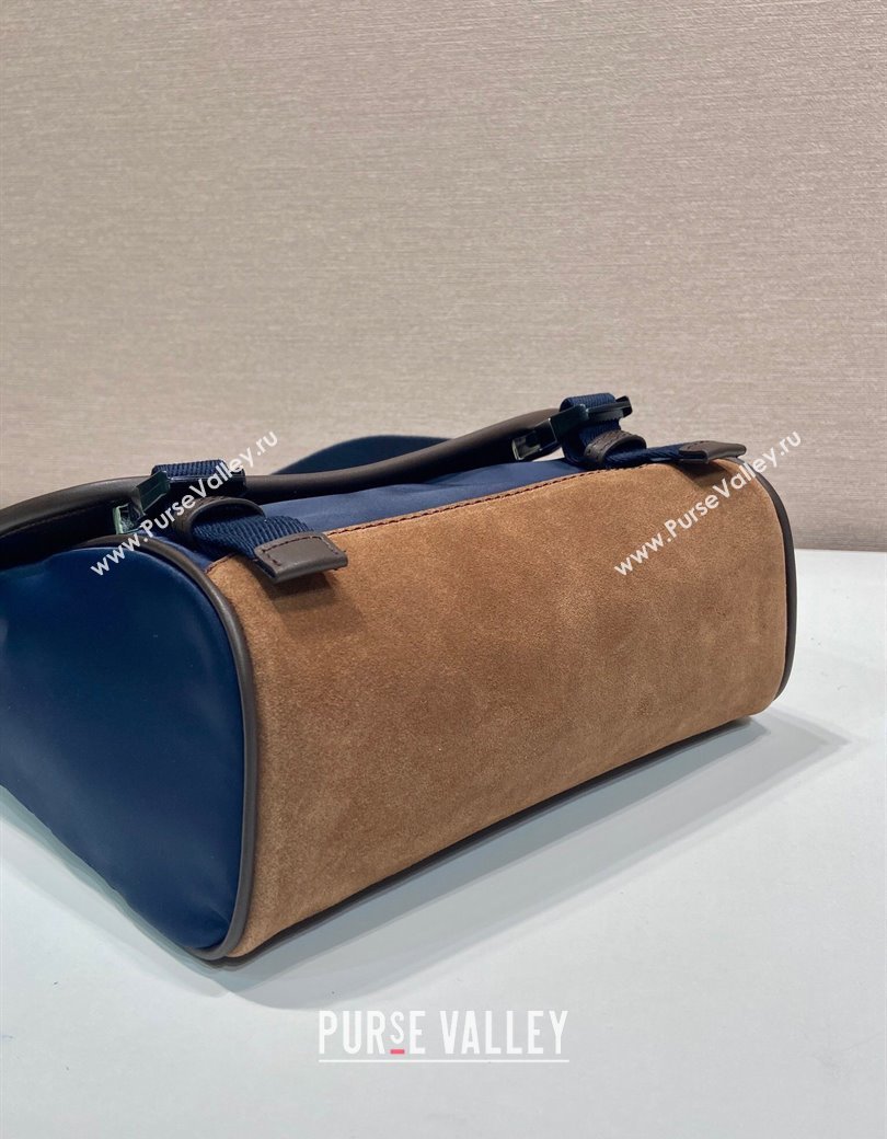 Prada Mens Re-Nylon and leather shoulder bag 2VD066 Blue 2025 (YZ-250207059)