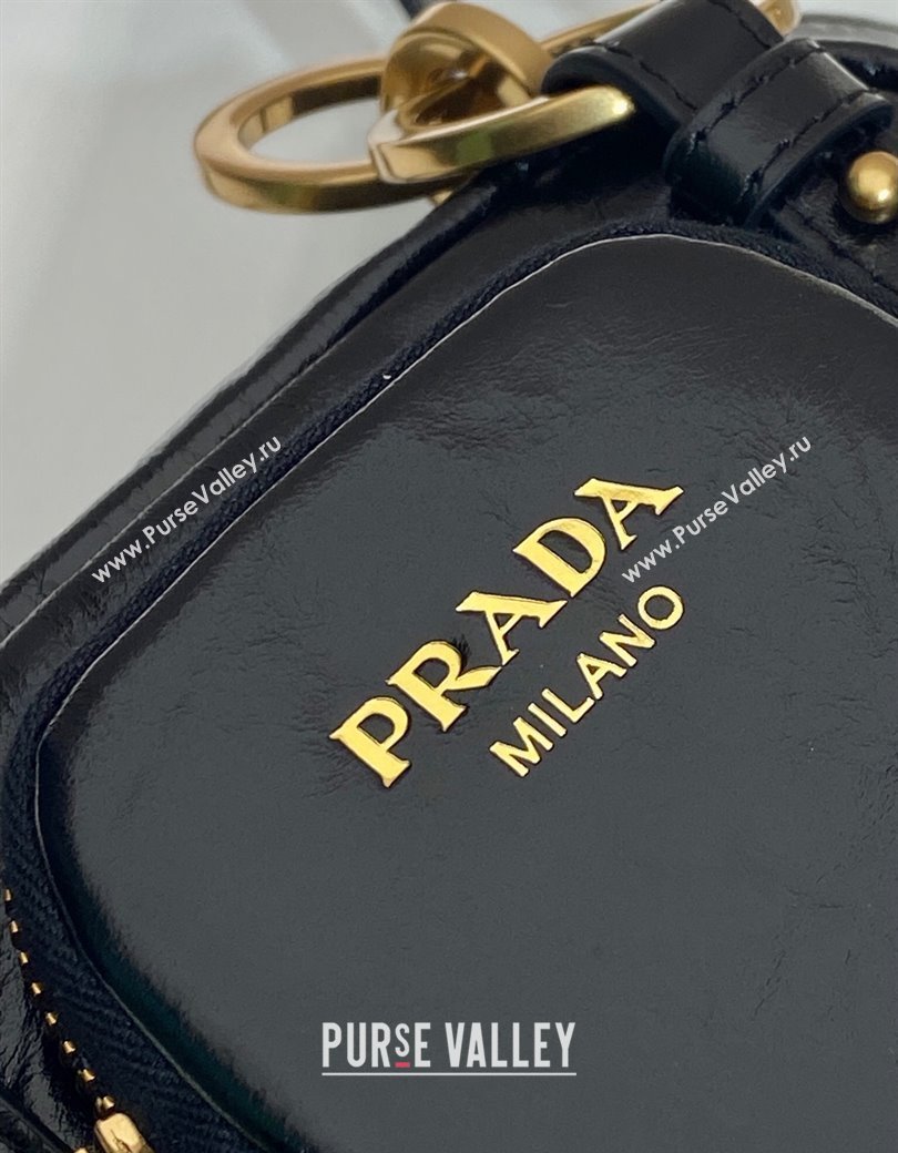 Prada Dangle oil leather top-handle mini-bag Black 2025 1BB137 (YZ-250207013)