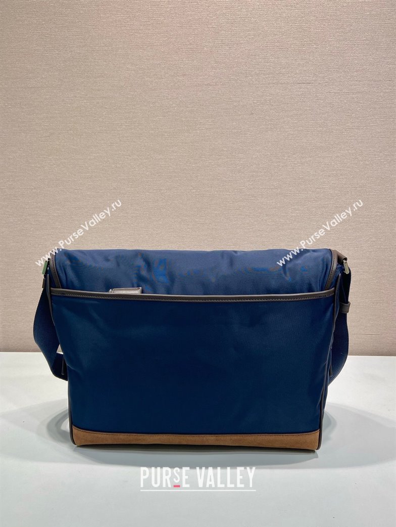 Prada Mens Re-Nylon and leather shoulder bag 2VD052 Blue 2025 (YZ-250207060)