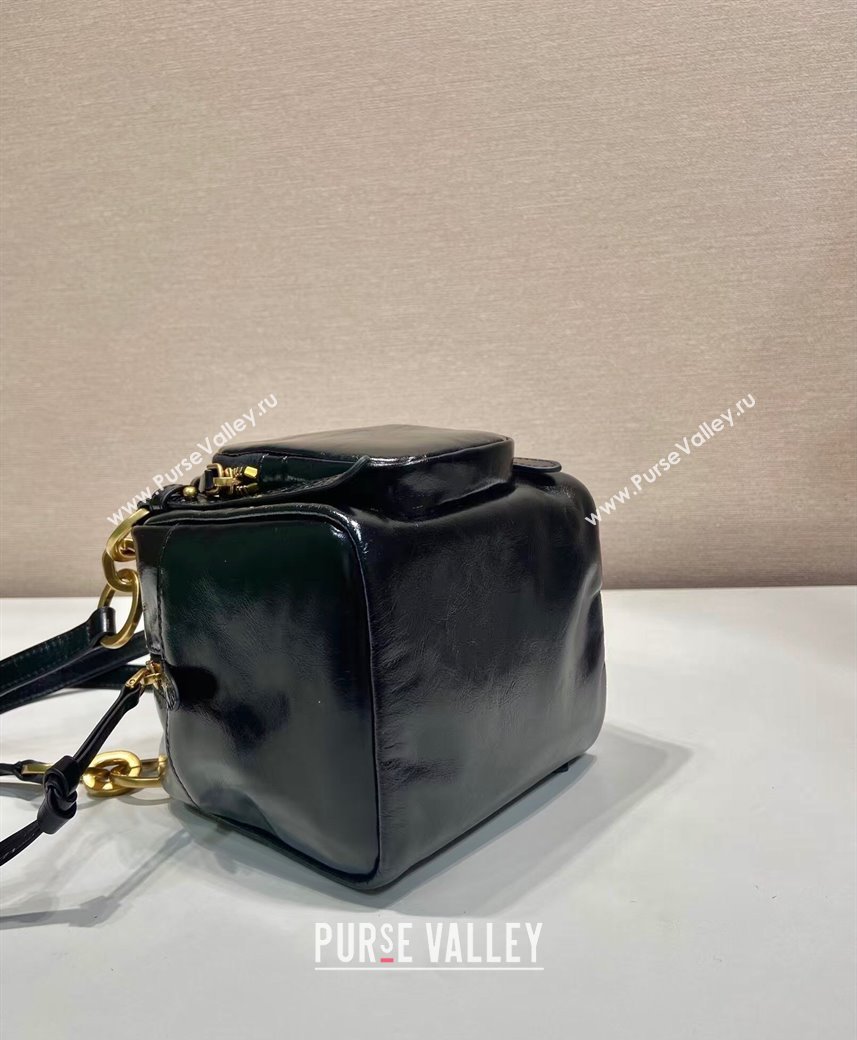 Prada Dangle oil leather top-handle mini-bag Black 2025 1BB137 (YZ-250207013)