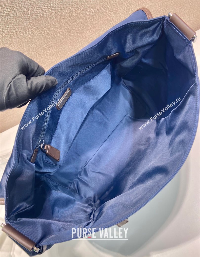 Prada Mens Re-Nylon and leather shoulder bag 2VD052 Blue 2025 (YZ-250207060)