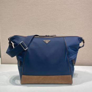Prada Mens Re-Nylon and leather shoulder bag 2VH180 Blue 2025 (YZ-250207061)