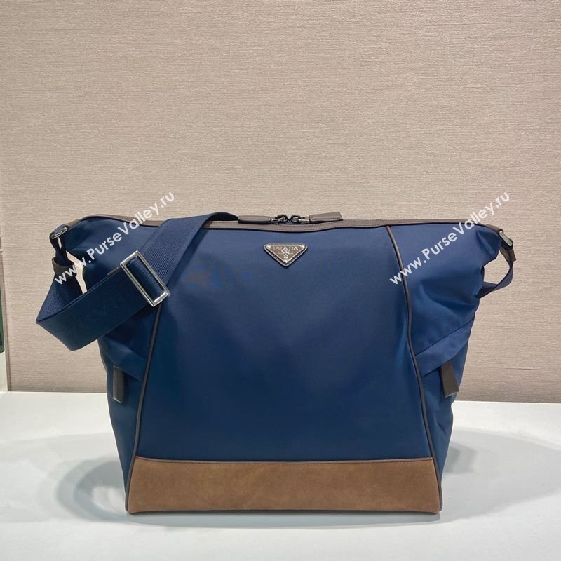 Prada Mens Re-Nylon and leather shoulder bag 2VH180 Blue 2025 (YZ-250207061)