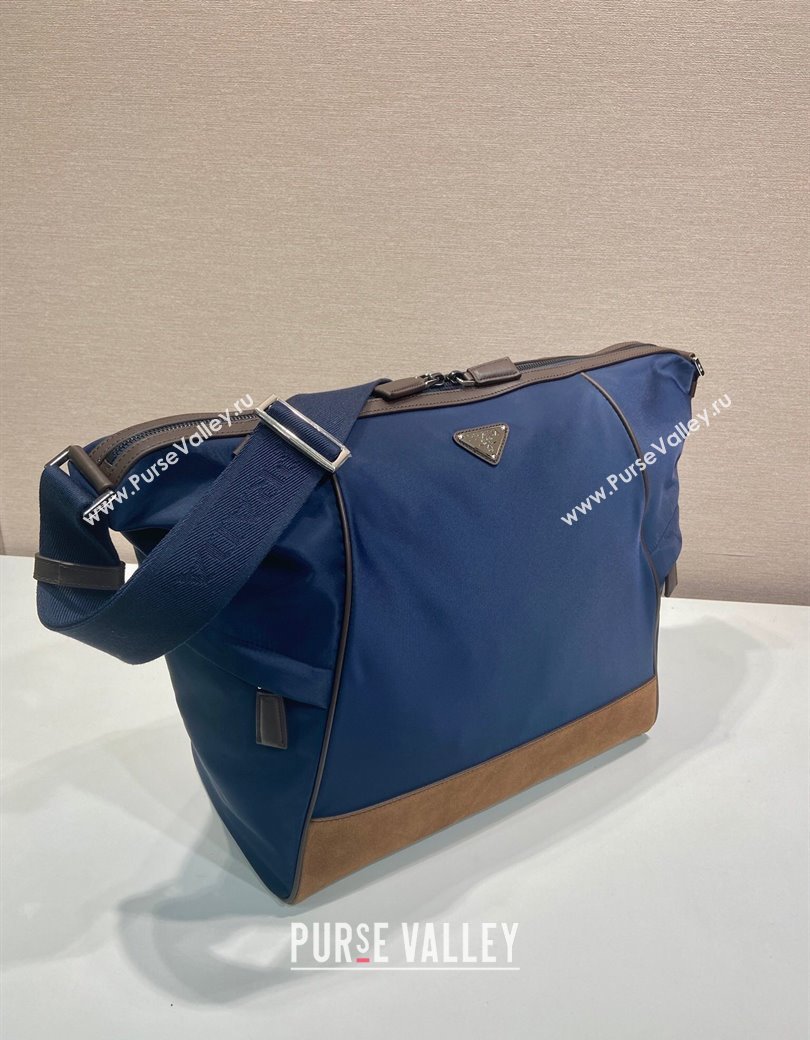 Prada Mens Re-Nylon and leather shoulder bag 2VH180 Blue 2025 (YZ-250207061)