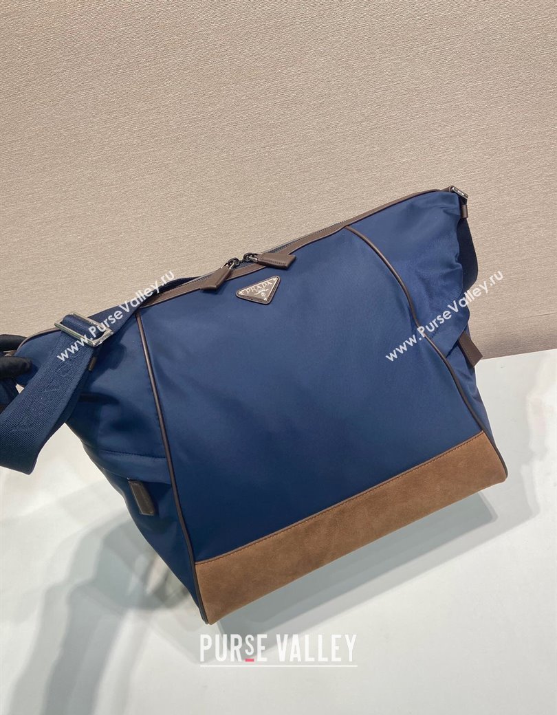 Prada Mens Re-Nylon and leather shoulder bag 2VH180 Blue 2025 (YZ-250207061)