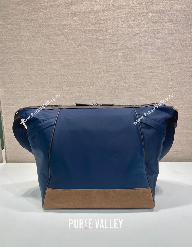 Prada Mens Re-Nylon and leather shoulder bag 2VH180 Blue 2025 (YZ-250207061)