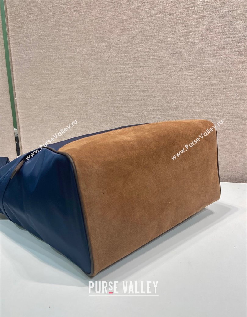 Prada Mens Re-Nylon and leather shoulder bag 2VH180 Blue 2025 (YZ-250207061)