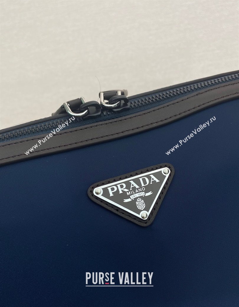 Prada Mens Re-Nylon and leather shoulder bag 2VH180 Blue 2025 (YZ-250207061)