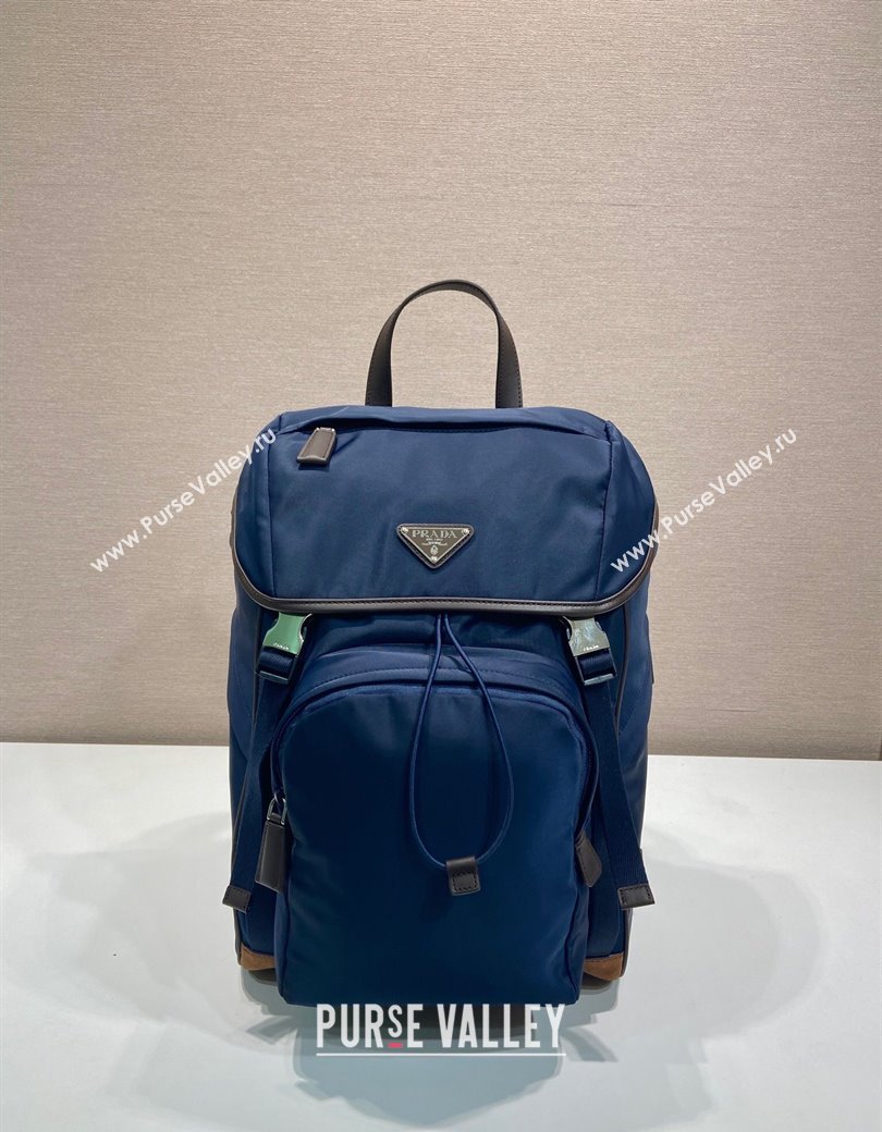 Prada Mens Re-Nylon and Saffiano Leather Backpack 2VZ135 Blue 2025 (YZ-250207062)
