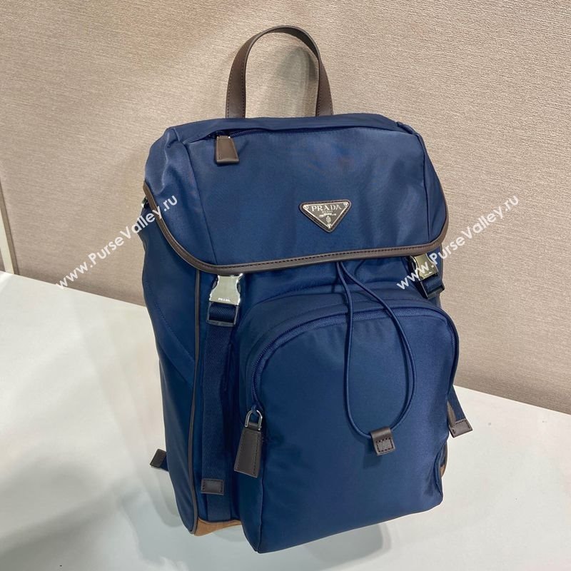 Prada Mens Re-Nylon and Saffiano Leather Backpack 2VZ135 Blue 2025 (YZ-250207062)