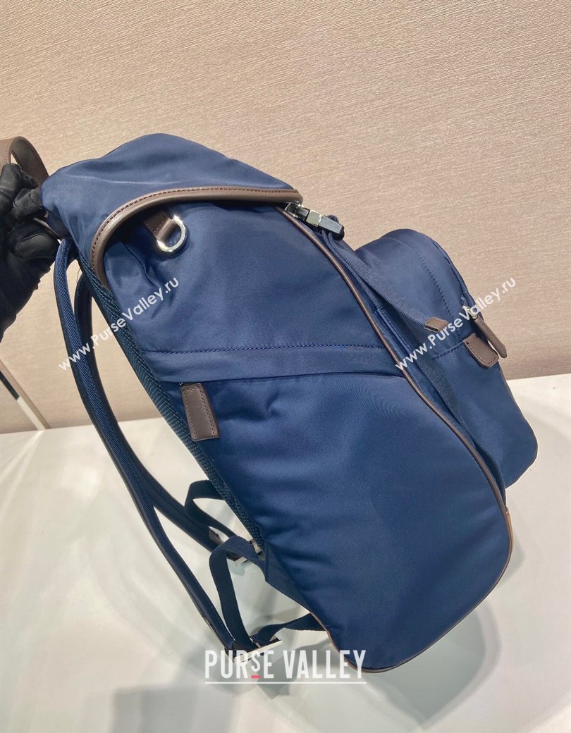 Prada Mens Re-Nylon and Saffiano Leather Backpack 2VZ135 Blue 2025 (YZ-250207062)