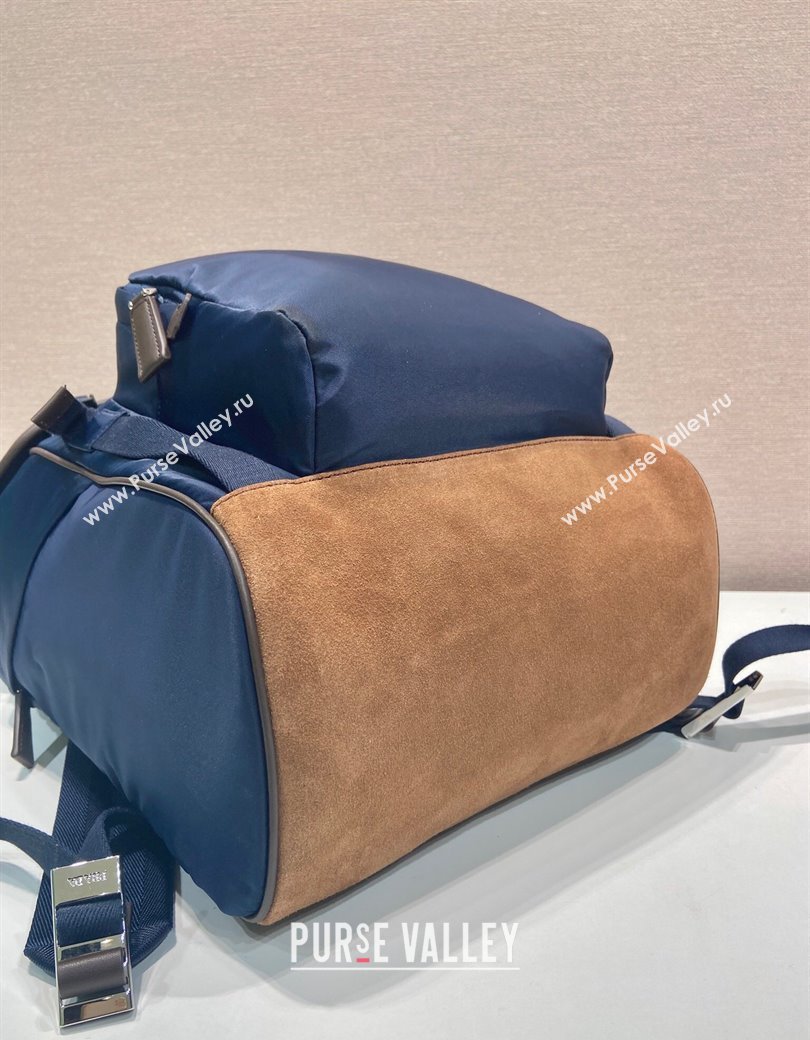 Prada Mens Re-Nylon and Saffiano Leather Backpack 2VZ135 Blue 2025 (YZ-250207062)