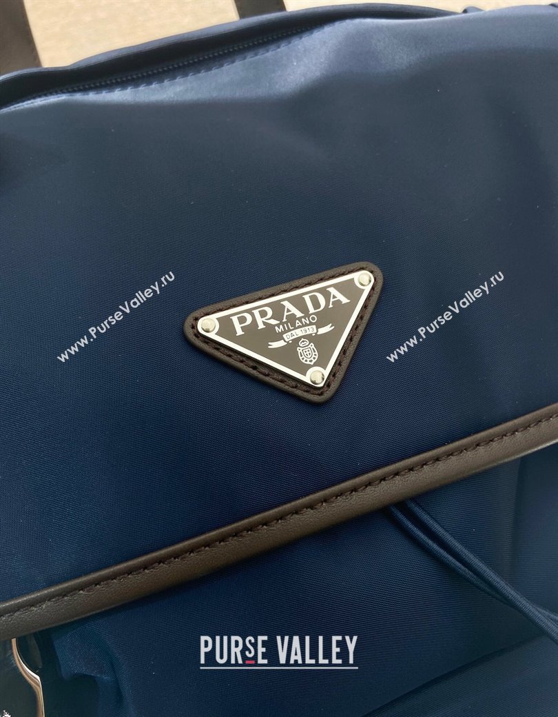 Prada Mens Re-Nylon and Saffiano Leather Backpack 2VZ135 Blue 2025 (YZ-250207062)