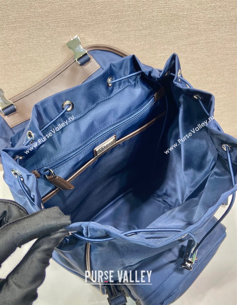 Prada Mens Re-Nylon and Saffiano Leather Backpack 2VZ135 Blue 2025 (YZ-250207062)