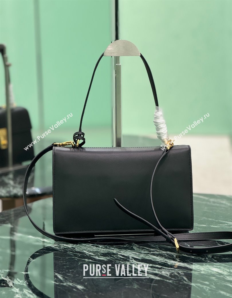 Prada Medium leather shoulder bag Black 2025 1BN023 (YZ-250207016)