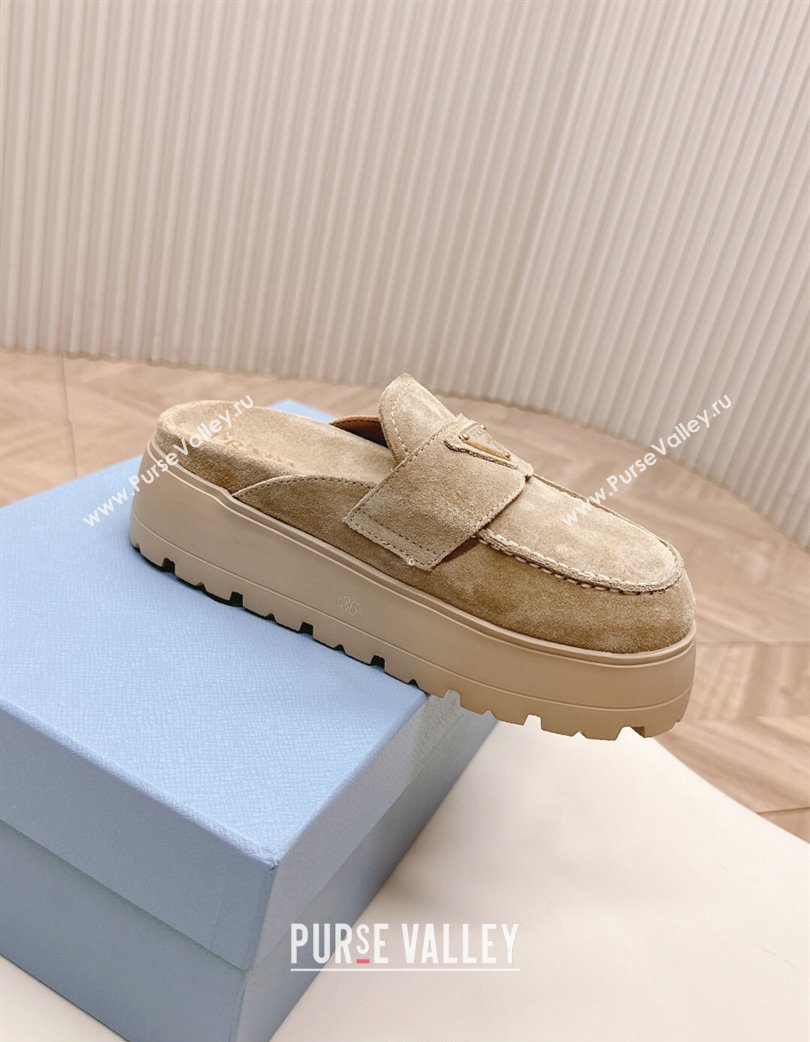 Prada Suede Platform Mules Brown 2025 PR022404 (MD-250224099)